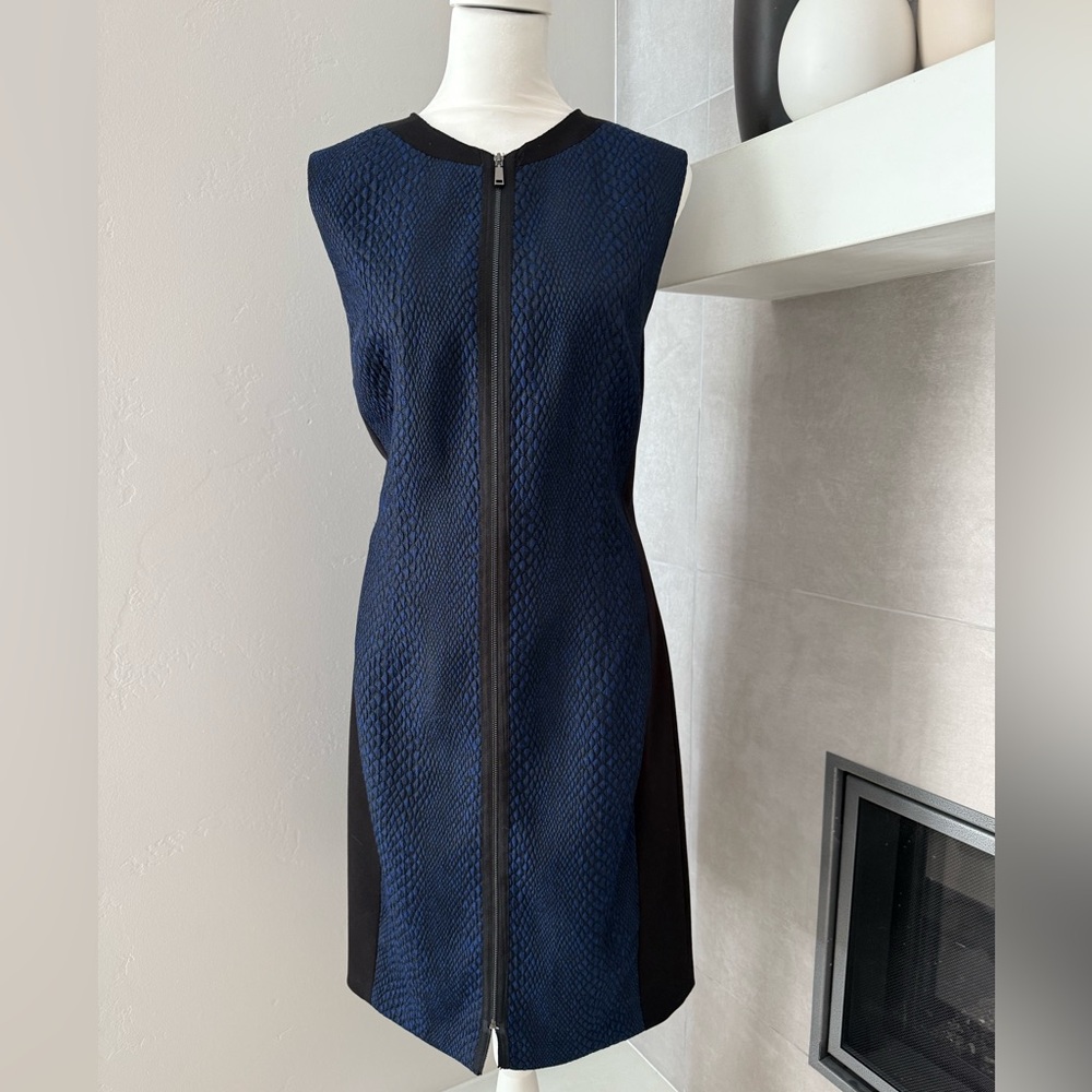 Elie Tahari snakeskin sheath dress.